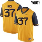 Youth West Virginia Mountaineers NCAA #37 Kolby Mack Yellow Authentic Nike Stitched College Football Jersey NW15W16JG